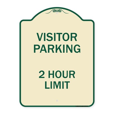 SIGNMISSION Visitor Parking Visitor Parking 2 Hour Limit Heavy-Gauge Aluminum Sign, 24" x 18", TG-1824-22729 A-DES-TG-1824-22729